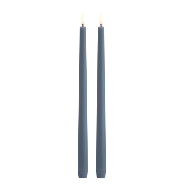 UYUNI LED Wax Candle, Taper, Hazy Blue 32cm F