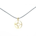 Silver+Surf Necklace Windrose Gold Plated S F