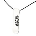 Silver+Surf necklace Snowboard L Black Skull F