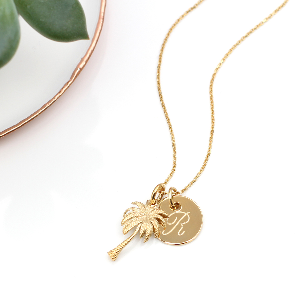Silver+Surf Jewellery S Palmtree gold plated F